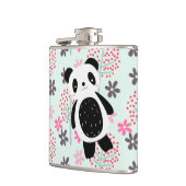 Bäume, Blume und Panda-Bären Flachmann (Links)