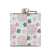 Bäume, Blume und Panda-Bären Flachmann (Rückseite)