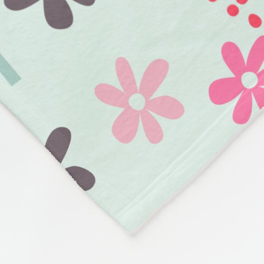 Bäume, Blume und Panda-Bären Fleecedecke (Ecke)