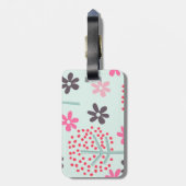 Bäume, Blume und Panda-Bären Gepäckanhänger (Rückseite vertikal)