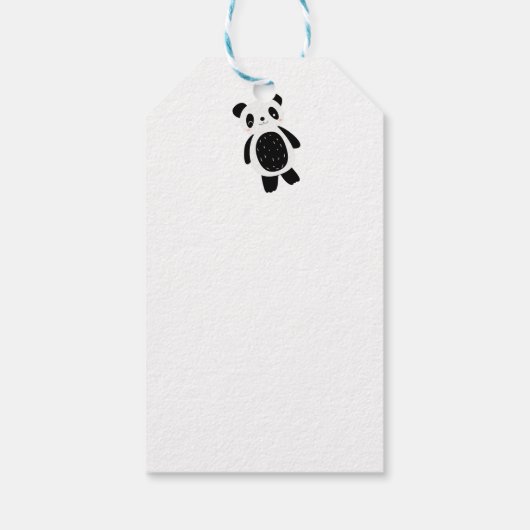 Bäume, Blume und Panda-Bären Geschenkanhänger (Rückseite)