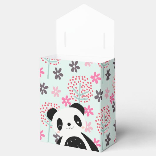 Bäume, Blume und Panda-Bären Geschenkschachtel (Geöffnet)