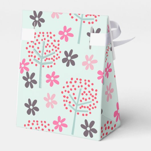 Bäume, Blume und Panda-Bären Geschenkschachtel (Rückseite)