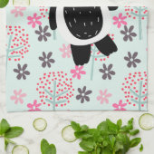 Bäume, Blume und Panda-Bären Geschirrtuch (Gefaltet)