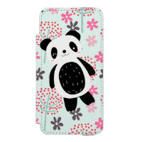 Bäume, Blume und Panda-Bären