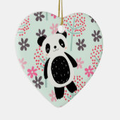 Bäume, Blume und Panda-Bären Keramikornament (Rechts)