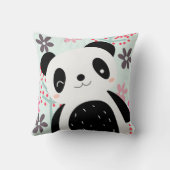 Bäume, Blume und Panda-Bären Kissen (Rückseite)