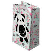 Bäume, Blume und Panda-Bären Kleine Geschenktüte (Rückseite Schrägansicht)