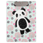 Bäume, Blume und Panda-Bären Klemmbrett (Vorderseite)