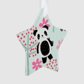 Bäume, Blume und Panda-Bären Ornament (Vorderseite)