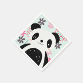 Bäume, Blume und Panda-Bären Serviette (Ecke)