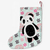 Bäume, Blumen und Panda-Bären Kleiner Weihnachtsstrumpf (Rückseite)