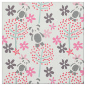 Bäume, Blumen und Panda-Bärn-Gewebe Stoff (Muster)