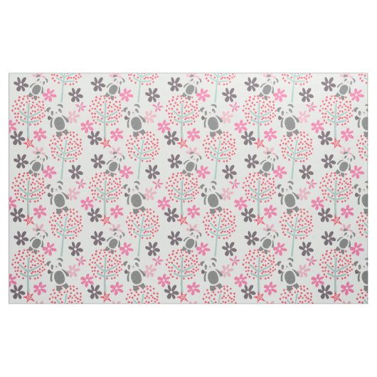Bäume, Blumen und Panda-Bärn-Gewebe Stoff (Fat Quarter (45,7 x 55,9 cm))