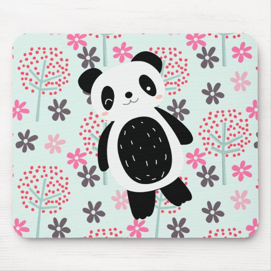 Bäume, Blumen und Pandas Mousepad (Vorne)