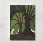 Bäume botanische Hochzeit in Urlaubsort Einladung (Rückseite)