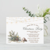 Bäume Branch Balls Pine Kegel Weihnachtsfest Party Einladung (Stehend Vorderseite)