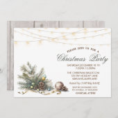 Bäume Branch Balls Pine Kegel Weihnachtsfest Party Einladung (Vorne/Hinten)