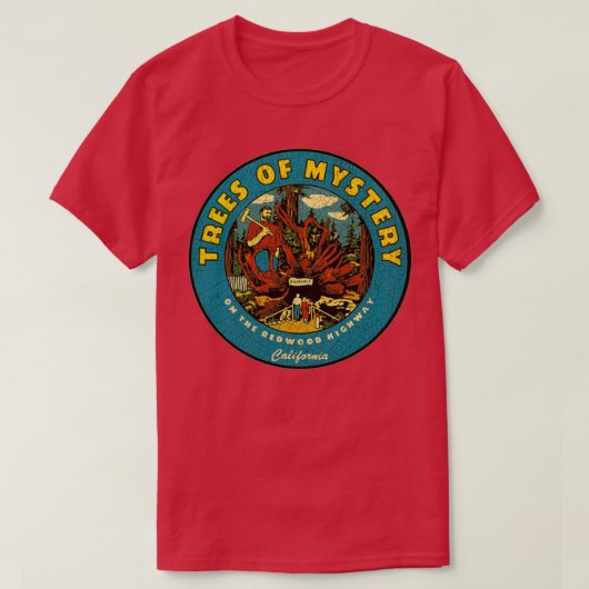 Bäume des Geheimnisvollen Vintagen Kalifornien T-Shirt (Design vorne)
