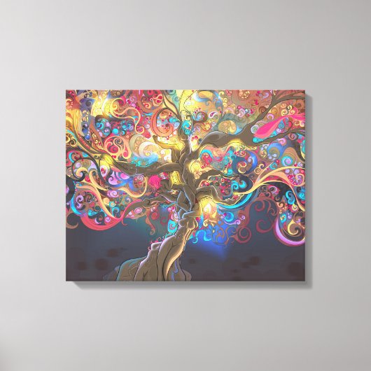 Bäume des Lebens am Nachtester Leinwanddruck (Vorderseite)