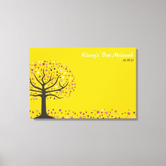Bäume des Lebens Bat Mitzvah Sign-In Board Leinwanddruck (Vorderseite)