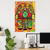 Bäume des Lebens Hamsa Poster (Heimbüro)