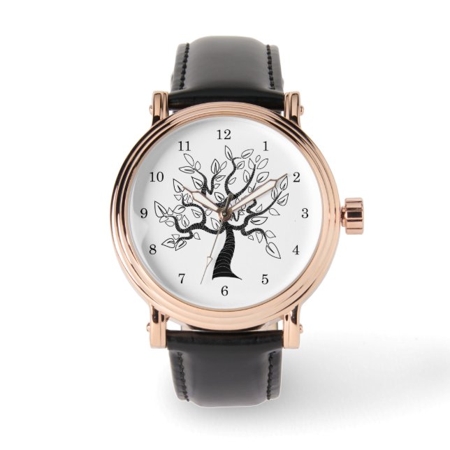 Bäume des Lebens Uhr Modernes Geschenk (Vorderseite)