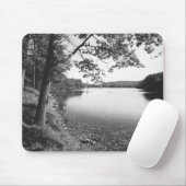 Bäume durch Fluss B&W Mousepad (Mit Mouse)