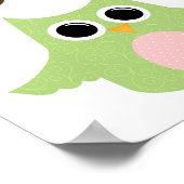 Bäume, Eule und Vogelplakat für Kinderzimmer Poster (Ecke)