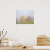 Bäume fallen in Nebel Poster (Küche)
