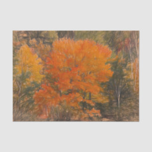 Bäume fallen Wald Wald Orange Skizze Kunst Seidenpapier