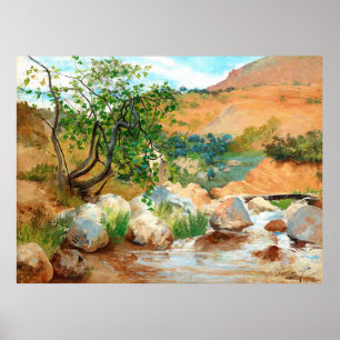 Bäume Felsen Bergsicht Poster