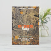 Bäume Flecht Jack-O'Lanterns Creepy Halloween-Part Einladung (Stehend Vorderseite)