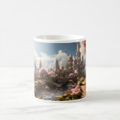 Bäume, Fluss und Palast in einer anderen Welt Kaffeetasse (Mittel)