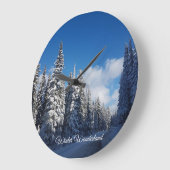 Bäume friedliche beruhigende Schneelandschaft im W Große Wanduhr (Winkel)