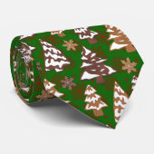 Bäume Gingerbrot Cookies Rote und grüne Weihnachte Krawatte (Gerollt)