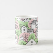 Bäume, Häuser, frühlingstädtische Landschaft Kaffeetasse (Mittel)