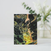 "Bäume im Feld, Herbst" Abstrakte Landschaft Postkarte (Stehend Vorderseite)