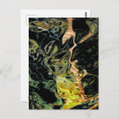 "Bäume im Feld, Herbst" Abstrakte Landschaft Postkarte (Vorne/Hinten)