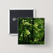Bäume im Frühling. Bute Park, Cardiff. Wales Button (Vorne & Hinten)