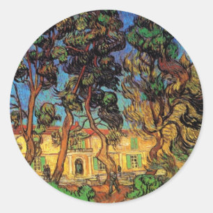 Bäume im Garten des Krankenhauses Saint-Paul von V Runder Aufkleber