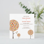 Bäume im Herbst, die das Datum einheizen, speicher Save The Date (Stehend Vorderseite)