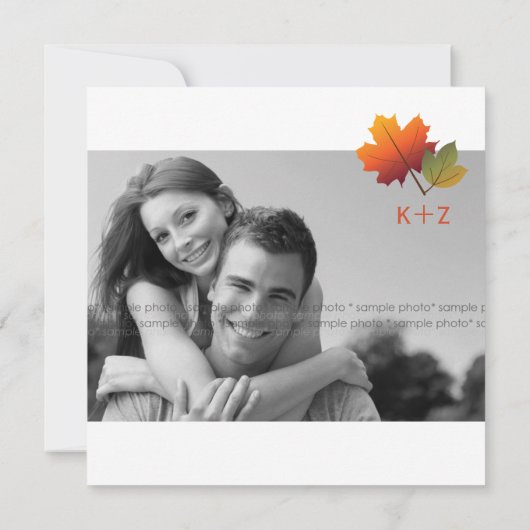 Bäume im Herbst, die das Datum einheizen, speicher Save The Date (Rückseite)