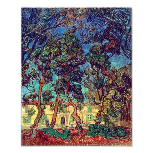 Bäume im Krankenhausgarten | Van Gogh | Fotodruck (Vorne)