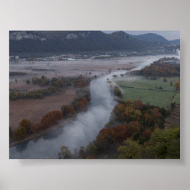 Bäume im Morgennebel Poster