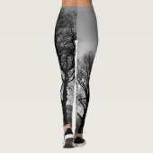 Bäume im Schwarzweiss-Leggings-Bein-Wärmer Leggings (Rückseite)