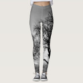 Bäume im Schwarzweiss-Leggings-Bein-Wärmer Leggings (Vorderseite)