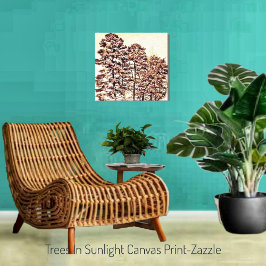 Bäume im Sonnenlicht Leinwanddruck