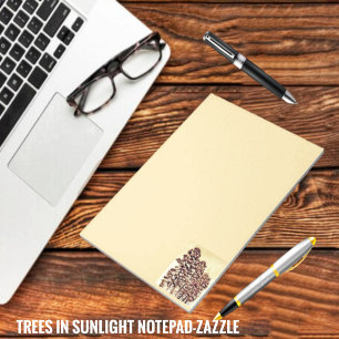 Bäume im Sonnenlicht Notizblock