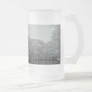 Bäume im Wasser Mattglas Bierglas